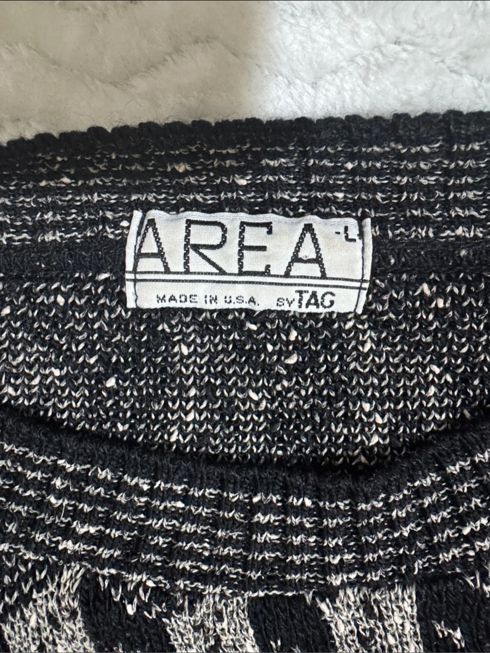 Vintage Area by Tag Mens Size L Geometric Grandpa Crewneck Sweater Made In USA